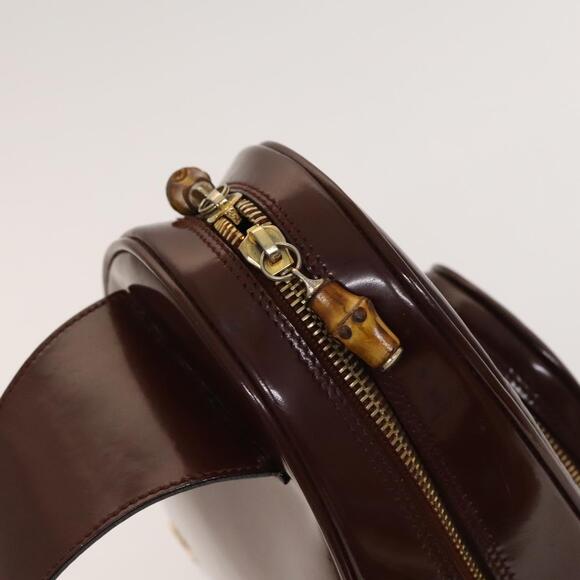 GUCCI Bamboo Body Bag Patent Leather Brown Gold 003 3444 003 3444 - Picture 6 of 12